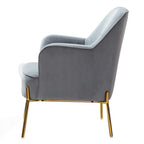 Lot de 2 fauteuils d'appoint en velours avec pieds dorés