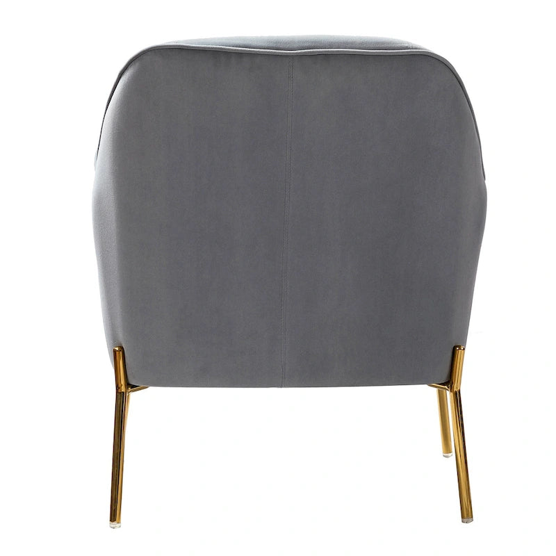 Lot de 2 fauteuils d'appoint en velours avec pieds dorés