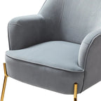Lot de 2 fauteuils d'appoint en velours avec pieds dorés
