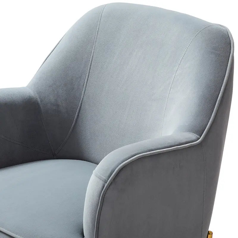 Lot de 2 fauteuils d'appoint en velours avec pieds dorés