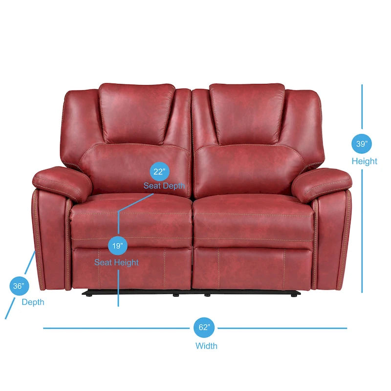 Causeuse inclinable manuelle en similicuir