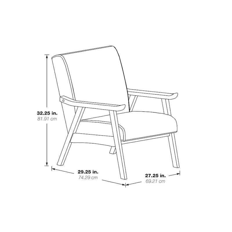 Fauteuil rembourré en tissu de style Mid-Century
