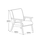 Fauteuil rembourré en tissu de style Mid-Century