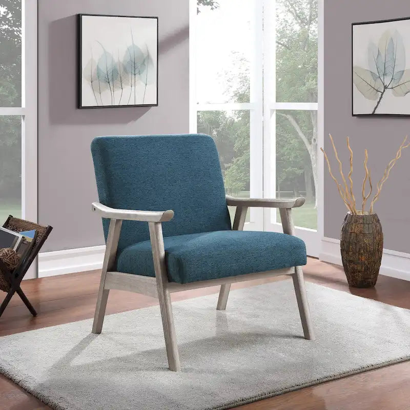 Fauteuil rembourré en tissu de style Mid-Century
