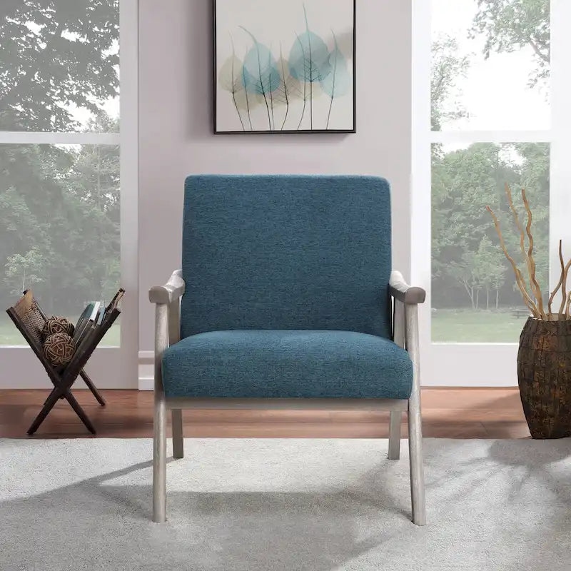 Fauteuil rembourré en tissu de style Mid-Century