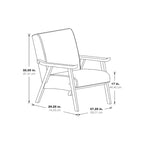 Fauteuil rembourré en tissu de style Mid-Century