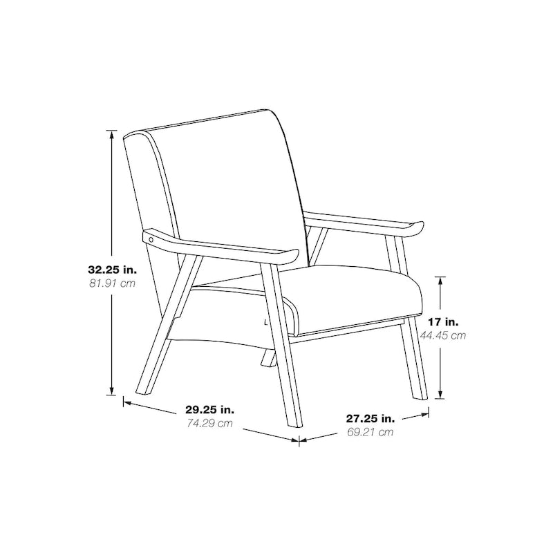 Fauteuil rembourré en tissu de style Mid-Century