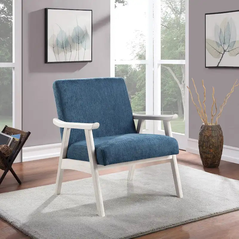 Fauteuil rembourré en tissu de style Mid-Century