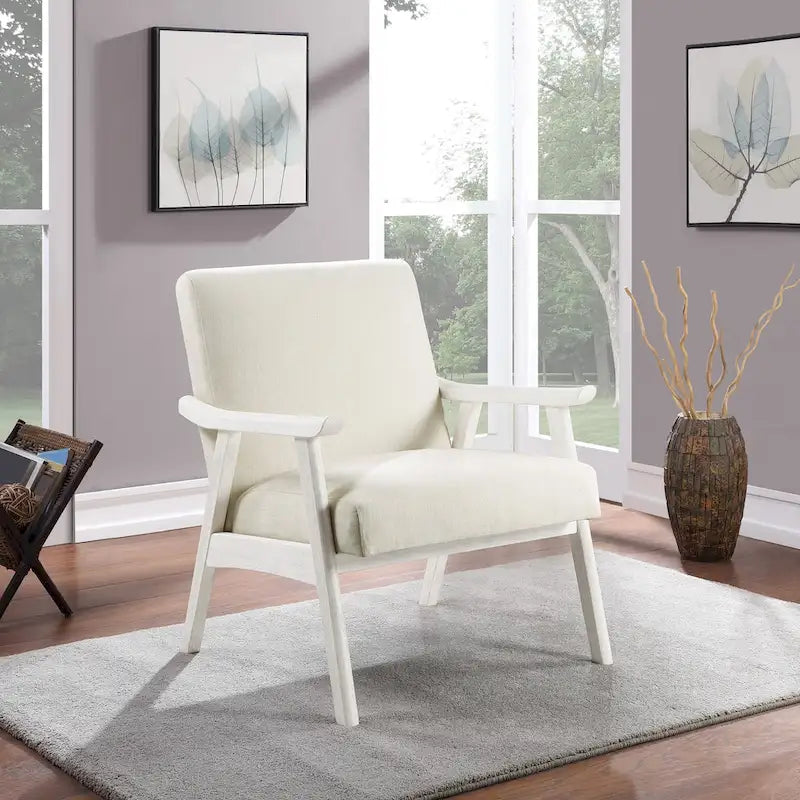 Fauteuil rembourré en tissu de style Mid-Century