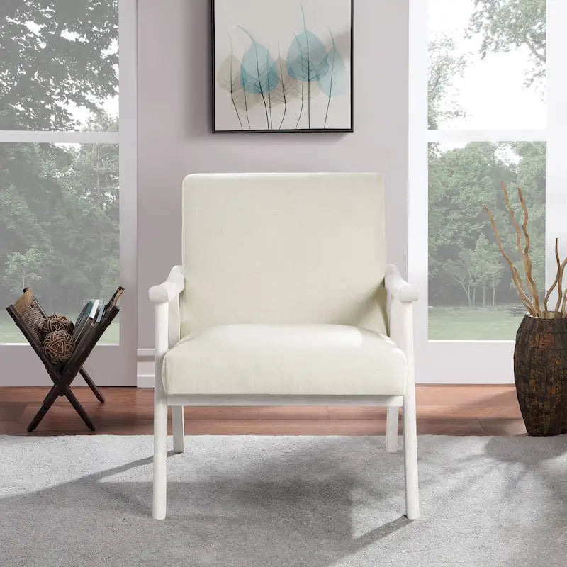 Fauteuil rembourré en tissu de style Mid-Century