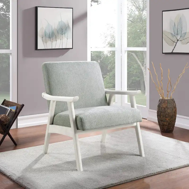 Fauteuil rembourré en tissu de style Mid-Century
