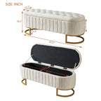 Bouton-touffeté Velours Rangement Ottoman