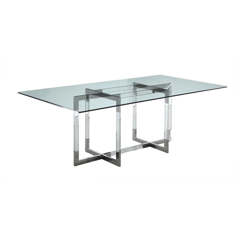 Table de salle à manger de 183 cm avec piètement flottant en acrylique