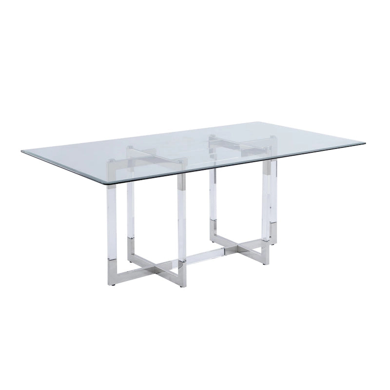 Table de salle à manger de 183 cm avec piètement flottant en acrylique