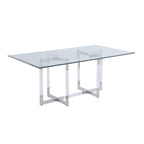 Table de salle à manger de 183 cm avec piètement flottant en acrylique