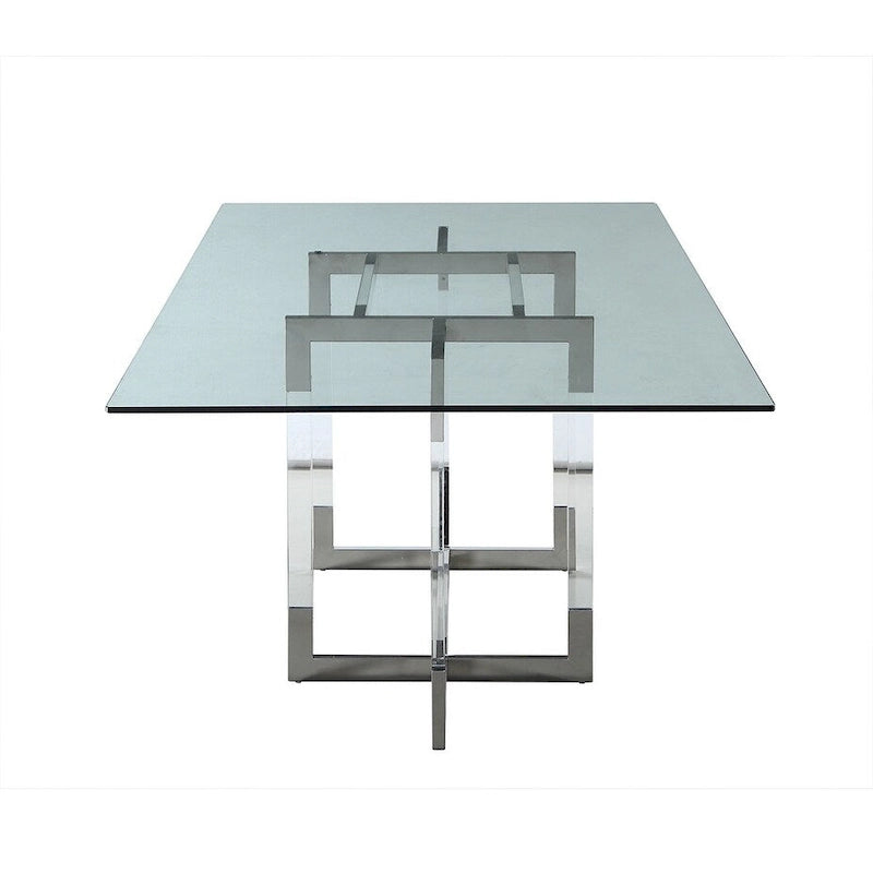Table de salle à manger de 183 cm avec piètement flottant en acrylique