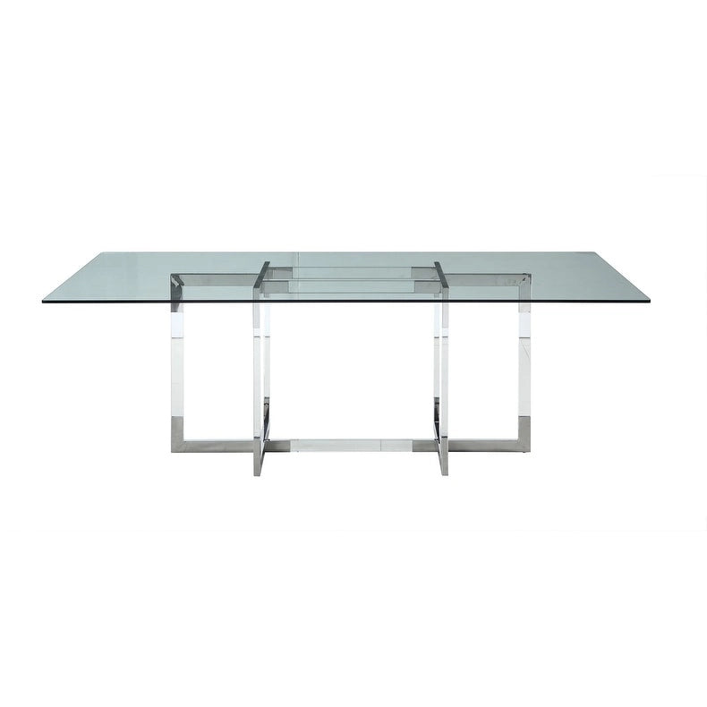 Table de salle à manger de 183 cm avec piètement flottant en acrylique