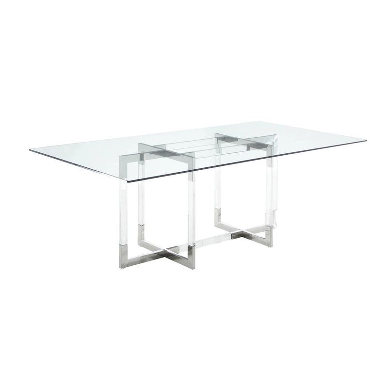 Table de salle à manger de 183 cm avec piètement flottant en acrylique