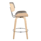 Tabourets de comptoir à hauteur fixe de 26 po avec pieds en bois courbé, ensemble de 2