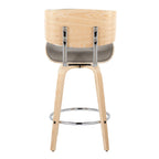 Tabourets de comptoir à hauteur fixe de 26 po avec pieds en bois courbé, ensemble de 2