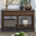 Table console en chêne rustique marron