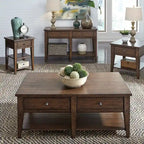 Table console en chêne rustique marron
