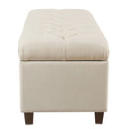 Banc de rangement capitonné