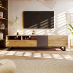 Meuble TV pour téléviseur de 80 pouces avec double espace de rangement