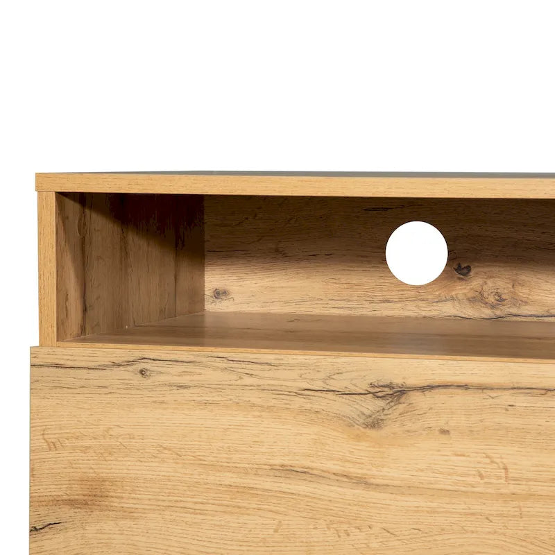 Meuble TV pour téléviseur de 80 pouces avec double espace de rangement