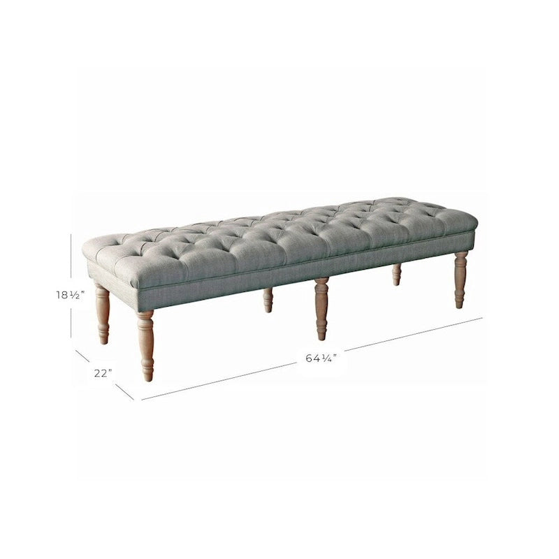 Banc capitonné gris