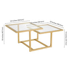 Table basse dorée à deux niveaux