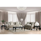 Canapé capitonné marron en chenille avec clous décoratifs