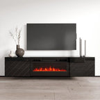 Meuble TV avec cheminée électrique murale de 72 pouces