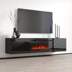 Meuble TV avec cheminée électrique murale de 72 pouces