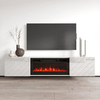 Meuble TV avec cheminée électrique murale de 72 pouces