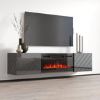 Meuble TV avec cheminée électrique murale de 72 pouces