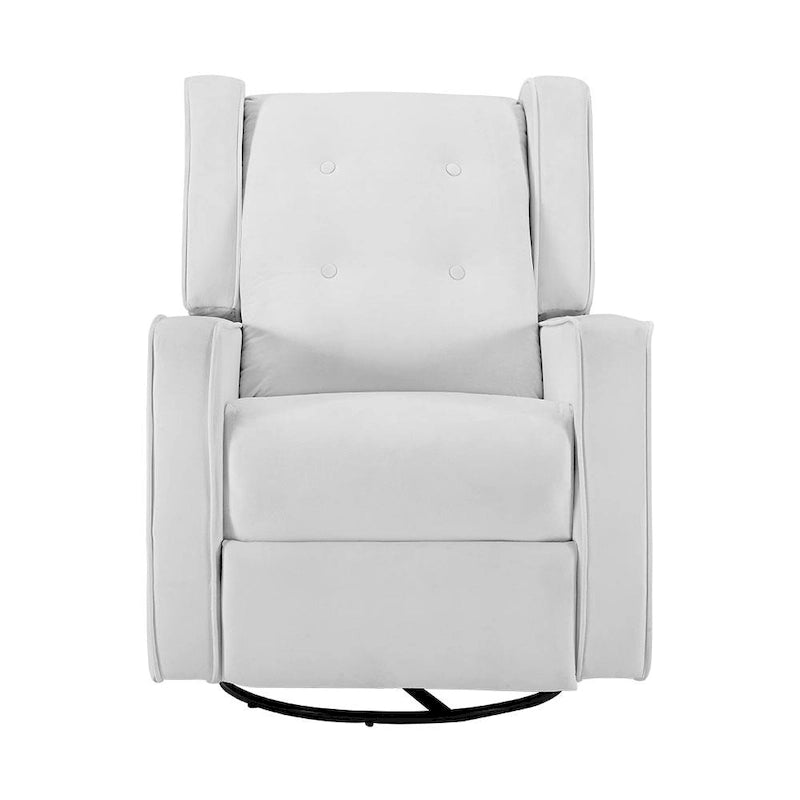 Fauteuil inclinable, pivotant et à bascule en bois massif et microfibre