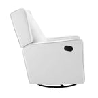 Fauteuil inclinable, pivotant et à bascule en bois massif et microfibre
