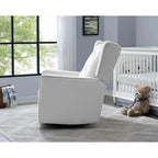 Fauteuil inclinable, pivotant et à bascule en bois massif et microfibre