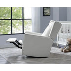 Fauteuil inclinable, pivotant et à bascule en bois massif et microfibre
