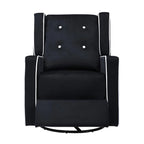 Fauteuil inclinable, pivotant et à bascule en bois massif et microfibre