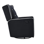 Fauteuil inclinable, pivotant et à bascule en bois massif et microfibre