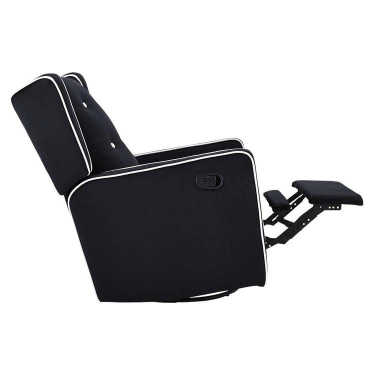 Fauteuil inclinable, pivotant et à bascule en bois massif et microfibre