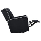 Fauteuil inclinable, pivotant et à bascule en bois massif et microfibre