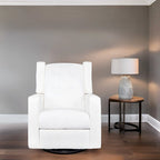 Fauteuil inclinable, pivotant et à bascule en bois massif et microfibre