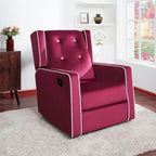 Fauteuil inclinable, pivotant et à bascule en bois massif et microfibre