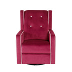 Fauteuil inclinable, pivotant et à bascule en bois massif et microfibre