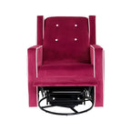 Fauteuil inclinable, pivotant et à bascule en bois massif et microfibre