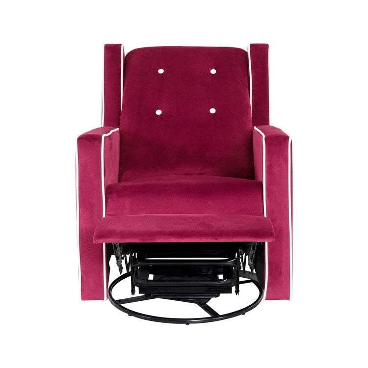Fauteuil inclinable, pivotant et à bascule en bois massif et microfibre
