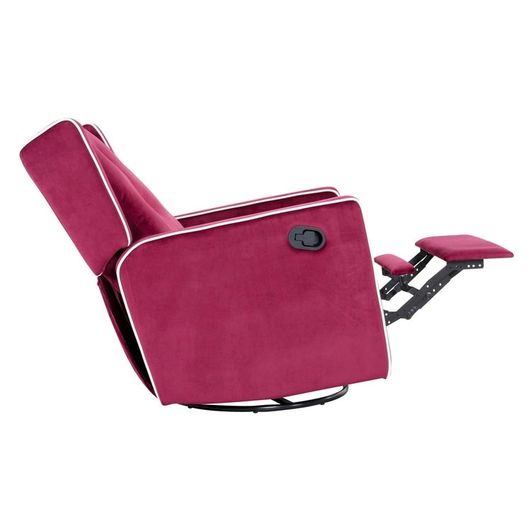 Fauteuil inclinable, pivotant et à bascule en bois massif et microfibre